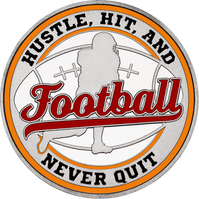 Maroon "Football" with Orange Outer Circular Borders